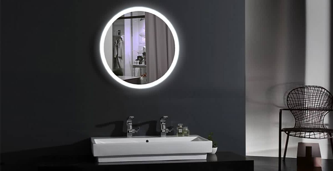 round mirror with led