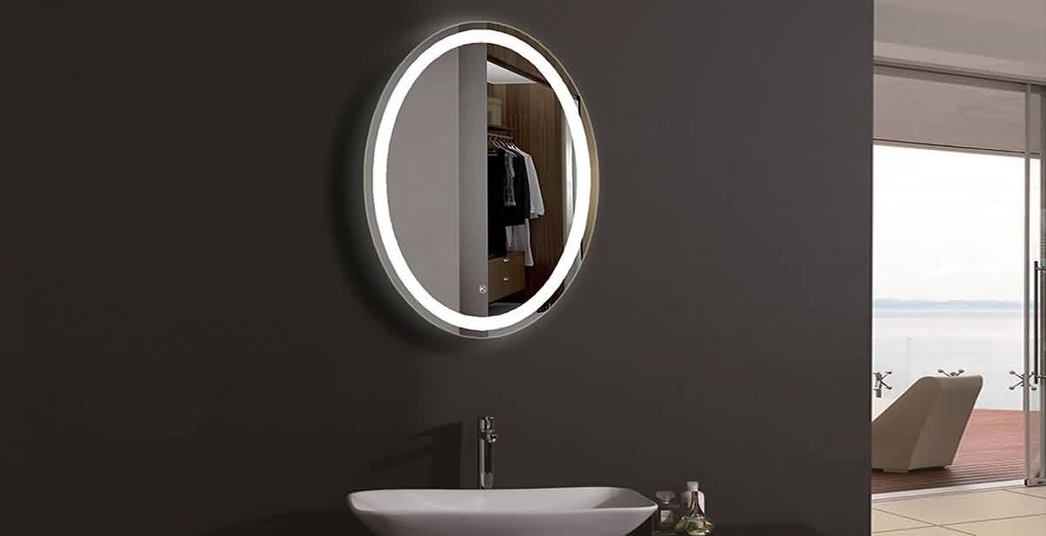 round mirror with led