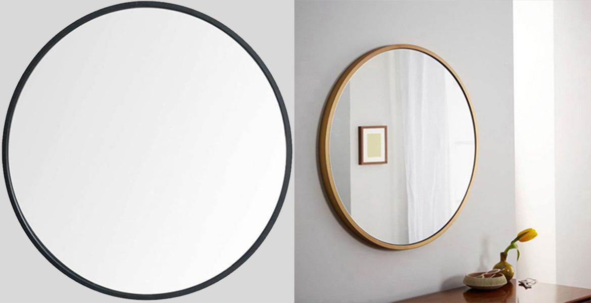 round framed mirror